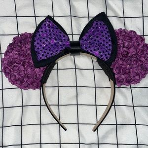 purple floral mickey ears